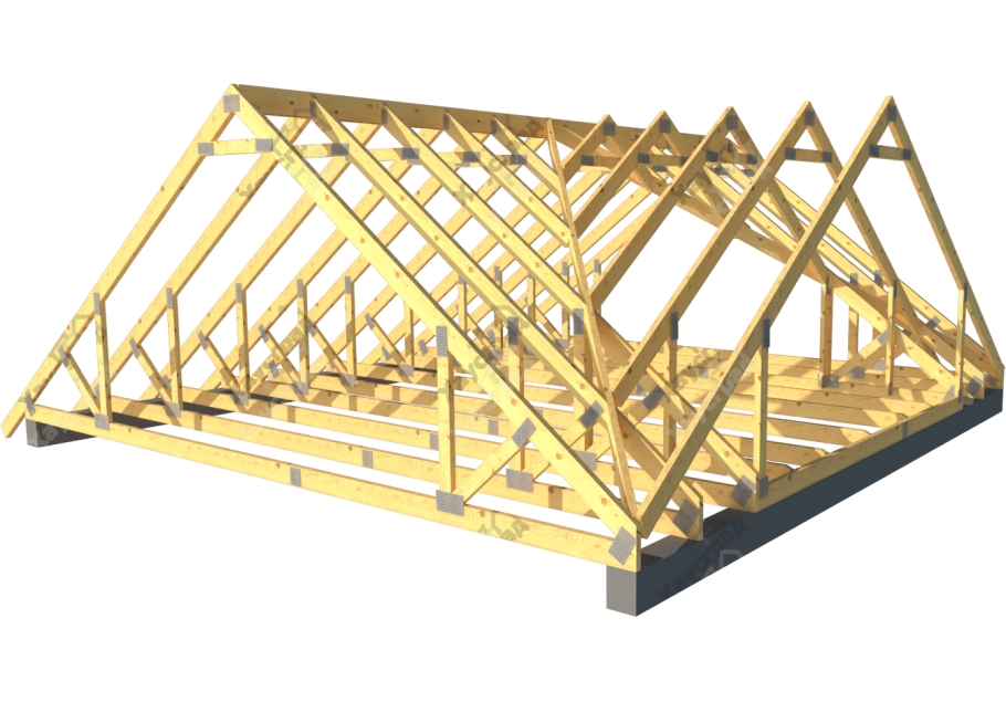 Пересечение скатов кровли чертеж