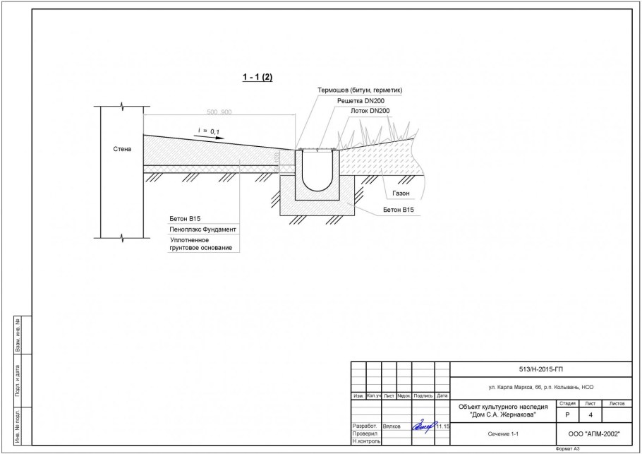 Схема фундаментной плиты с дренажом