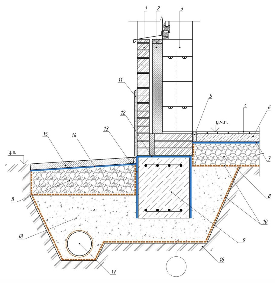 Бетонный пандус для инвалидов чертёж