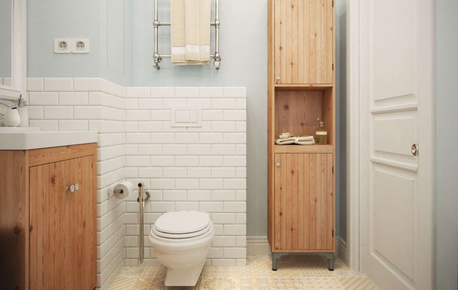 Ванна и туалет в стиле Сканди