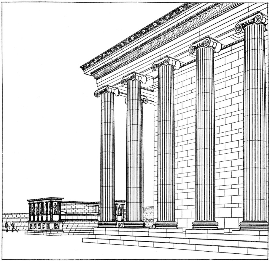 Храм Афины Полиады в Приене план