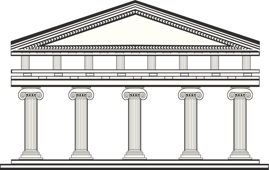 Здание с колоннами древний Рим вид спереди