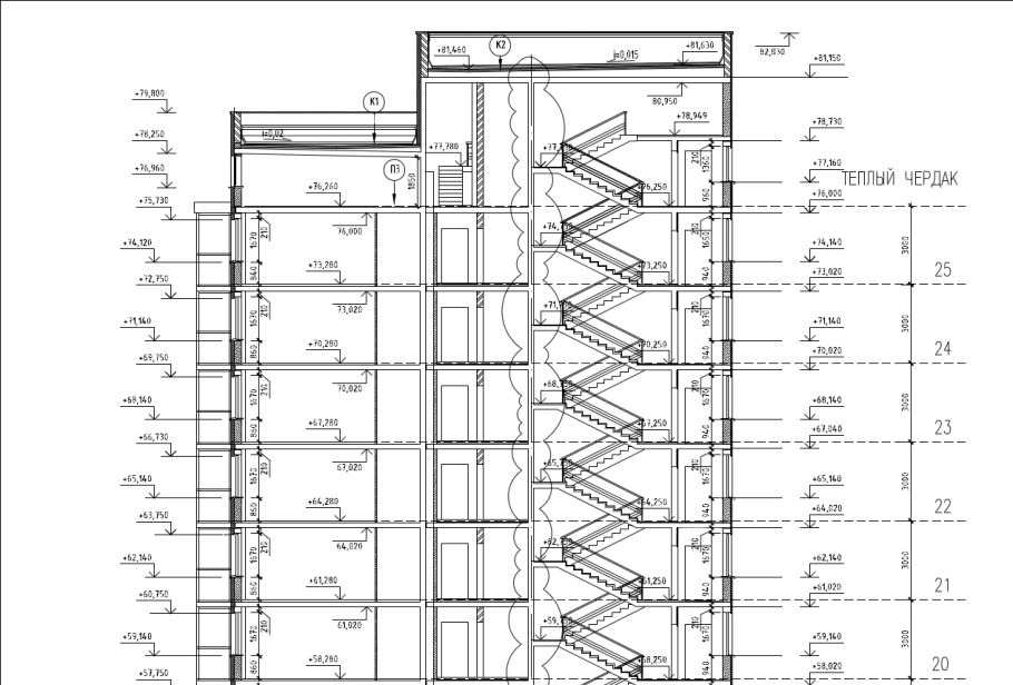 Высота техэтажа в жилых зданиях
