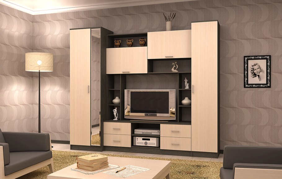 Стенка для гостиной в Чайке