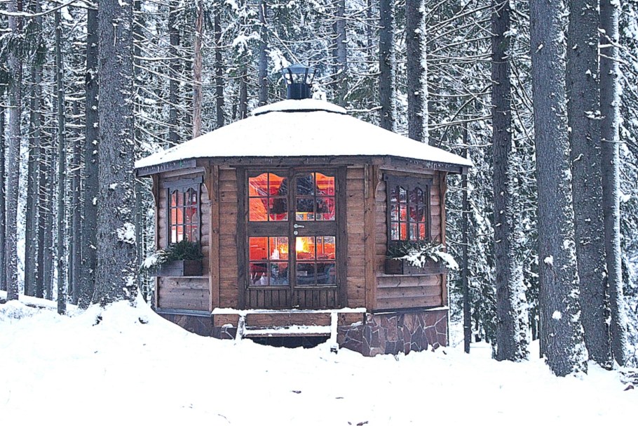 Восьмиугольная беседка с мангалом