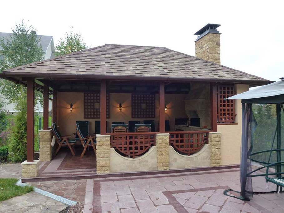 Беседка с мангальной зоной