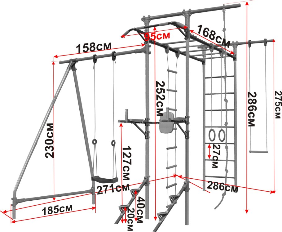 Уличный турник с брусьями чертеж с размерами