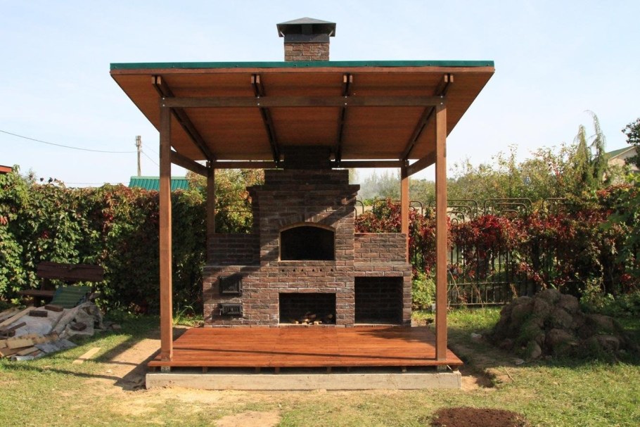 Беседка с барбекю и мангалом 5х4
