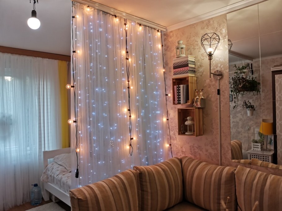 Кисея для зонирования комнаты