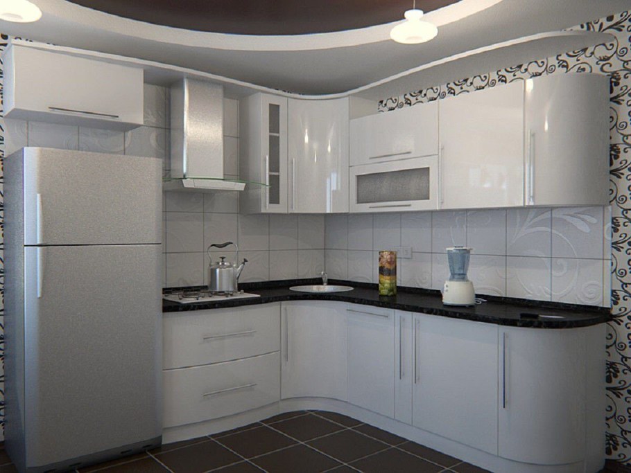 Кухня угловая белая