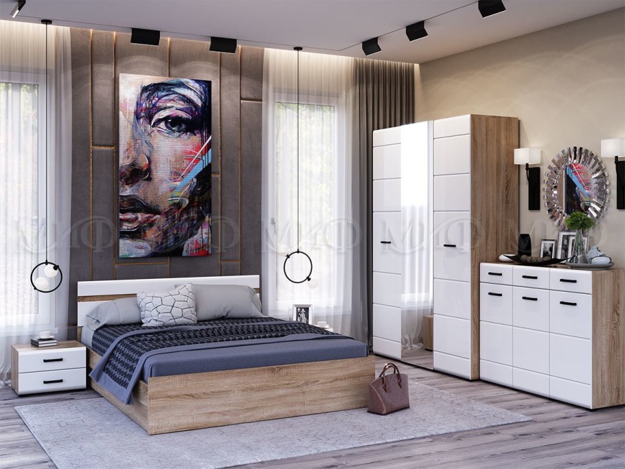 Кровать в ткани рогожка