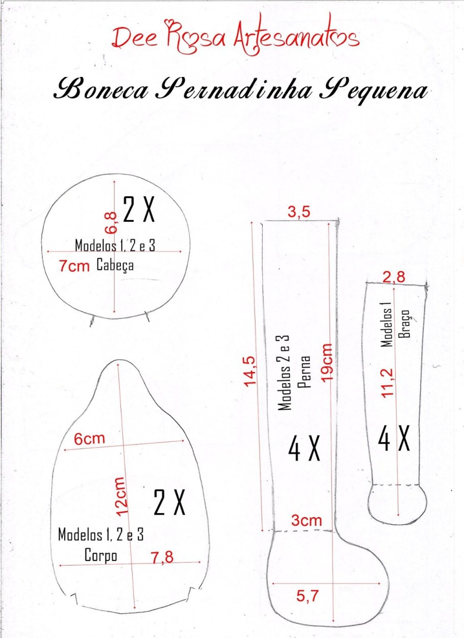 Кукла большеножка выкройка в натуральную величину 25 см