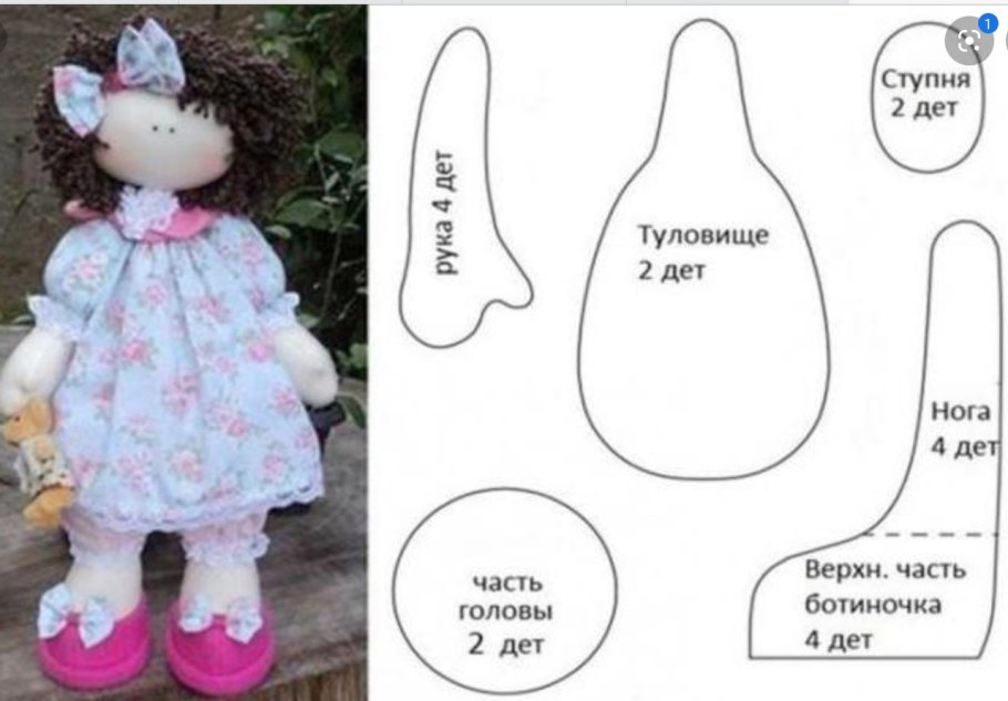 Выкройка куклы Тильда большеножка выкройка