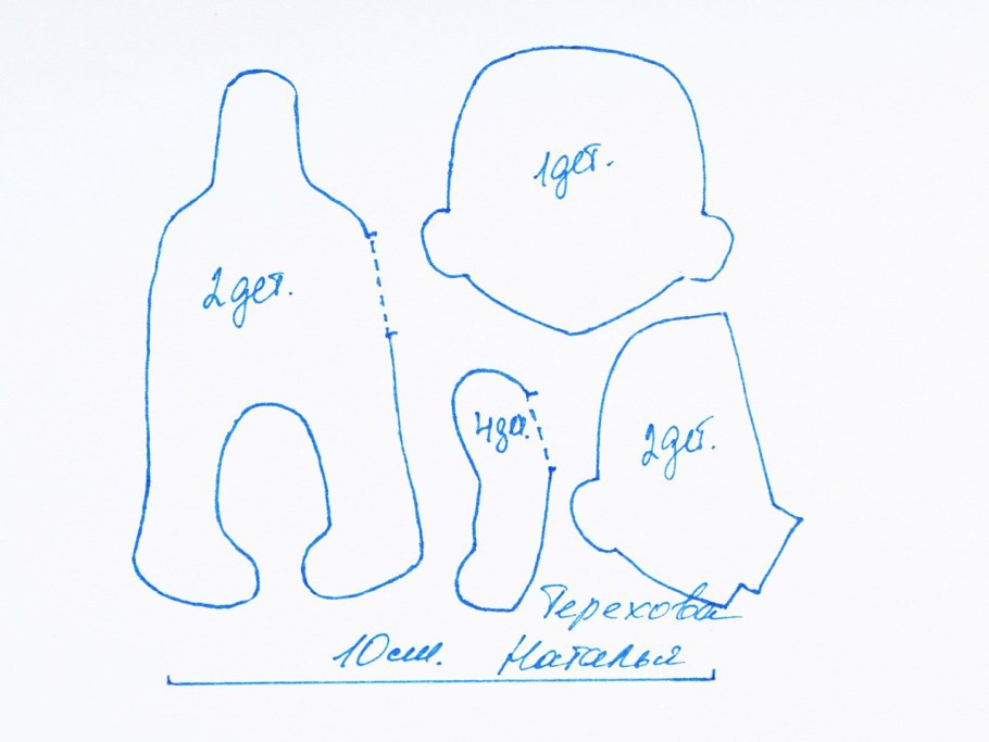 Выкройки текстильных кукол брошек