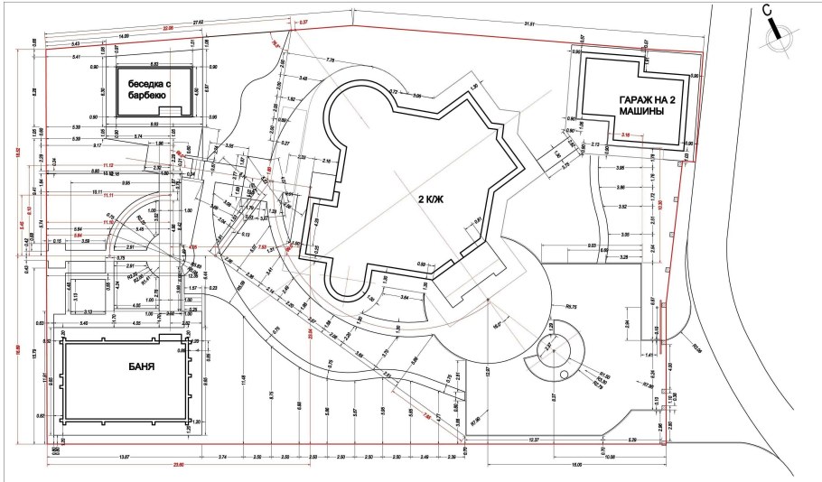 Разбивочный чертеж земельного участка
