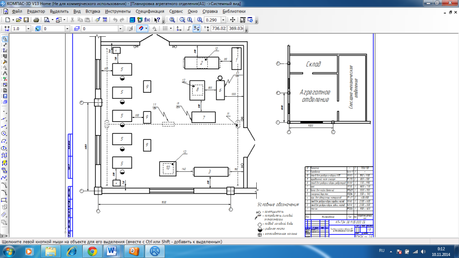 Чертеж слесарно механического участка АТП