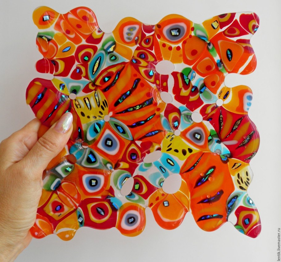 Тарелки фьюзинг абстракция