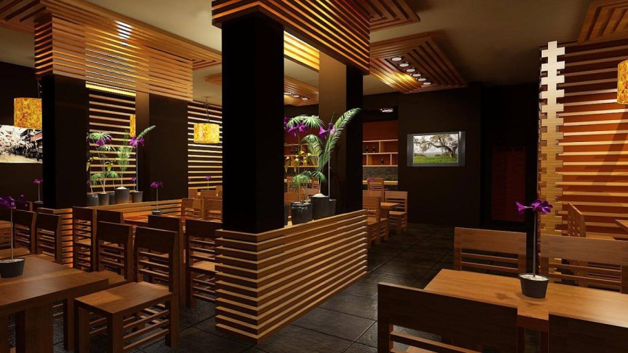 Декоративная перегородка в кафе