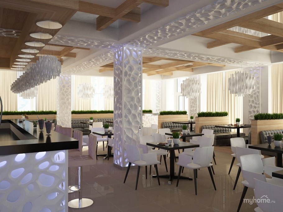 Интерьер зала в кафе