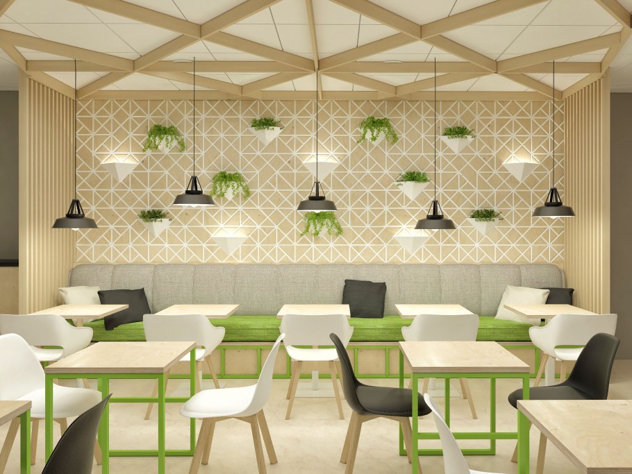 Интерьер вегетарианского кафе