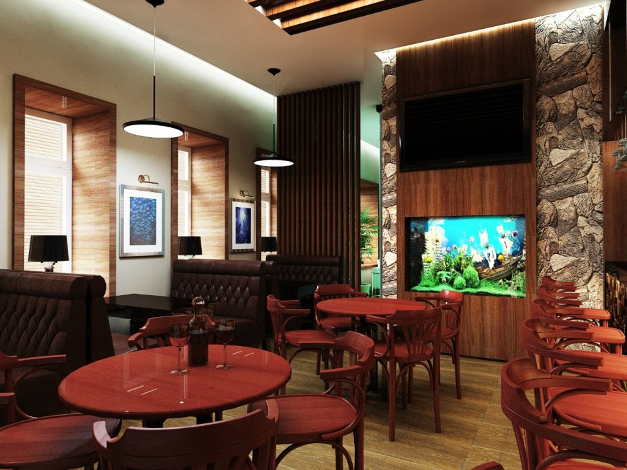 Внутренний интерьер кафе