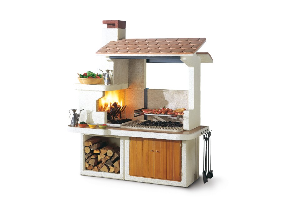 Барбекю Grillkoff стационарное б10, 88x39,5x80 см, черный/красный