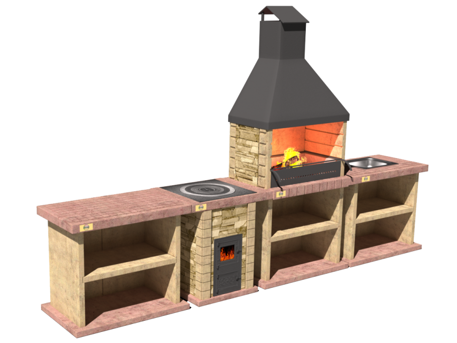 Печка барбекю из кирпича
