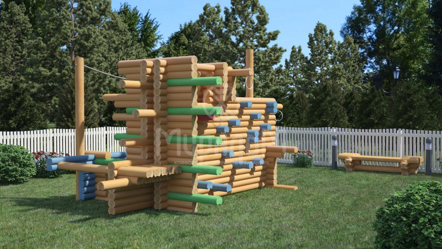 Детские площадки из оцилиндрованного бревна