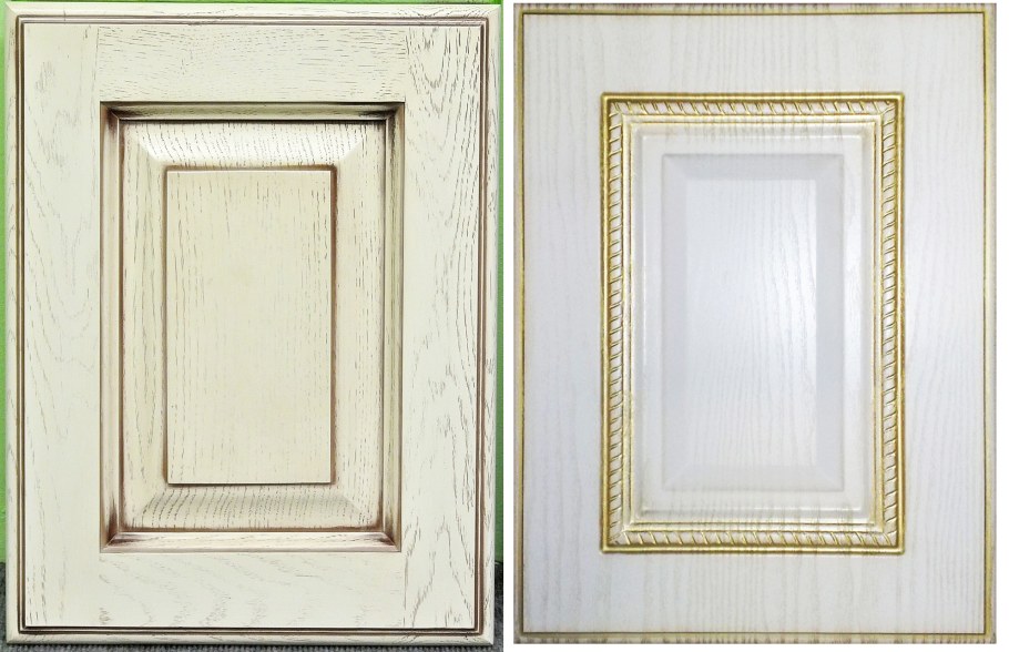 Фасад бук массив патина золото RAL-1013 perlweir