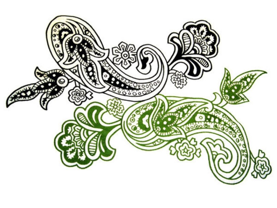 Мотив индийского орнамента Восточный огурец