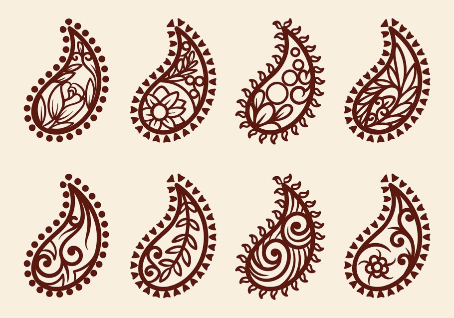 Турецкий огурец узор мехенди