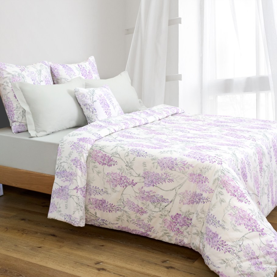 Постельное белье евростандарт your Dream Персеваль белый+виноградный сок, сатин