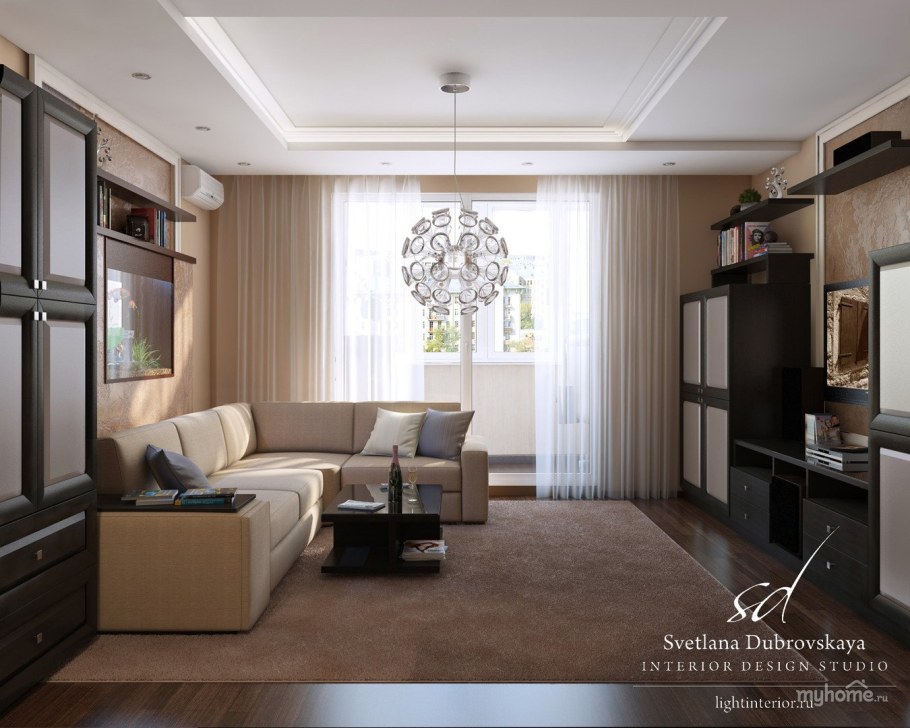 Квадратная гостиная