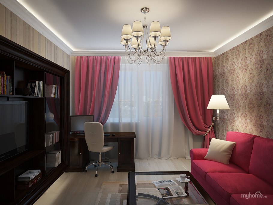 Квадратная гостиная 17м2 интерьер