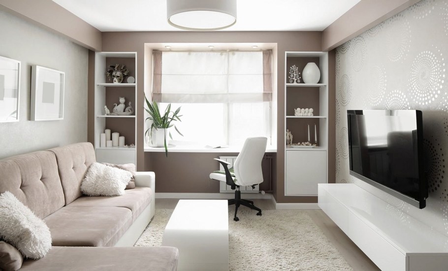Гостиная кабинет зонирование