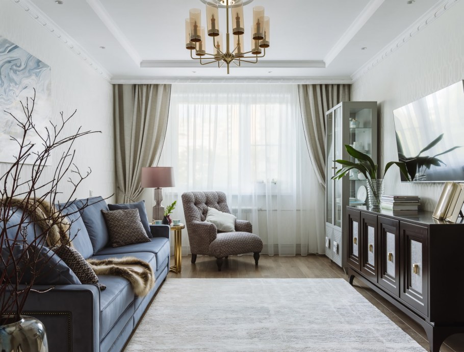 Интерьер гостинной 18кв м