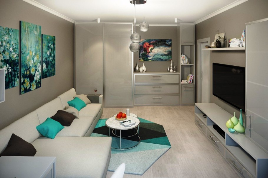 Интерьер гостиной в хрущевке