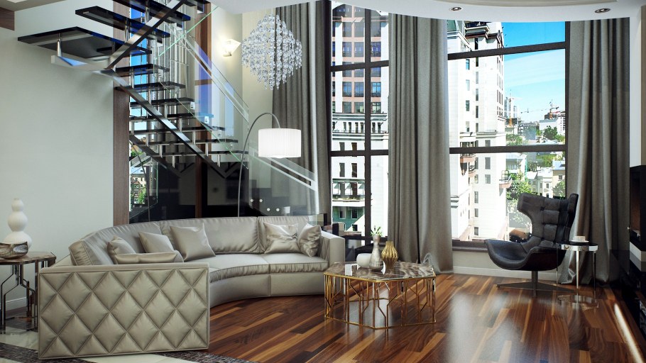 Квартира студия 2х уровневая