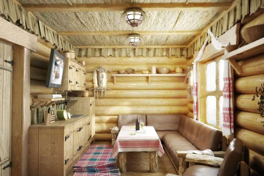 Внутренний интерьер бани