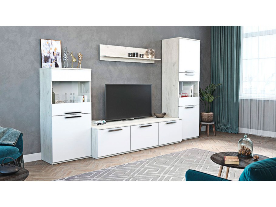 Гостиная Napoli (крафт белый/белый матовый)