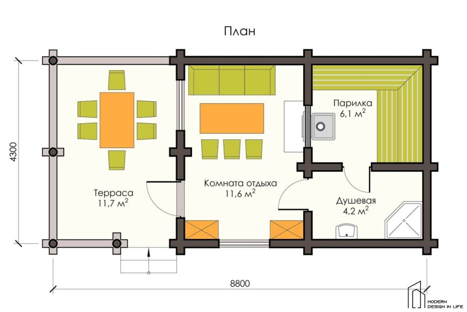 План парилки 2х3