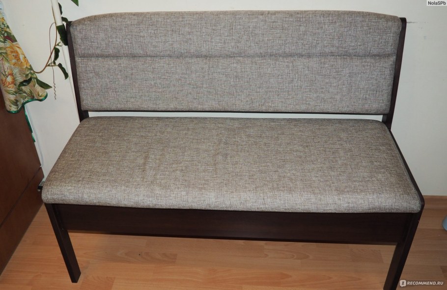 Угловой диван кухонный "Этюд 2-1" бежевая рогожка/венге