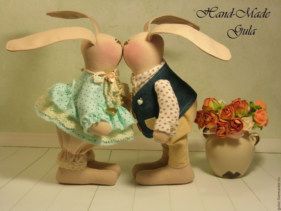 Авторские интерьерные куклы кролики