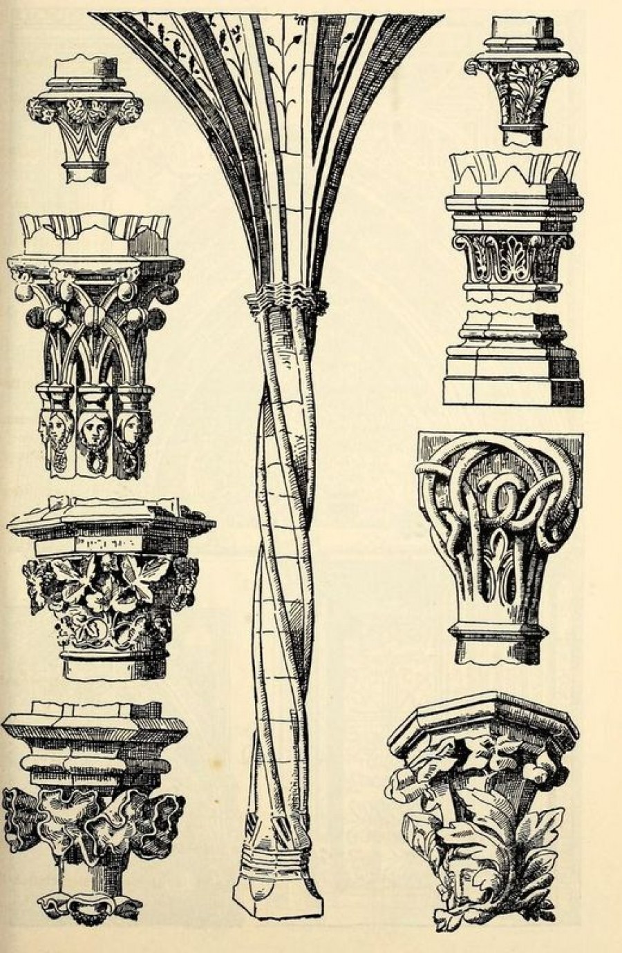 Готика и романский стиль колонны