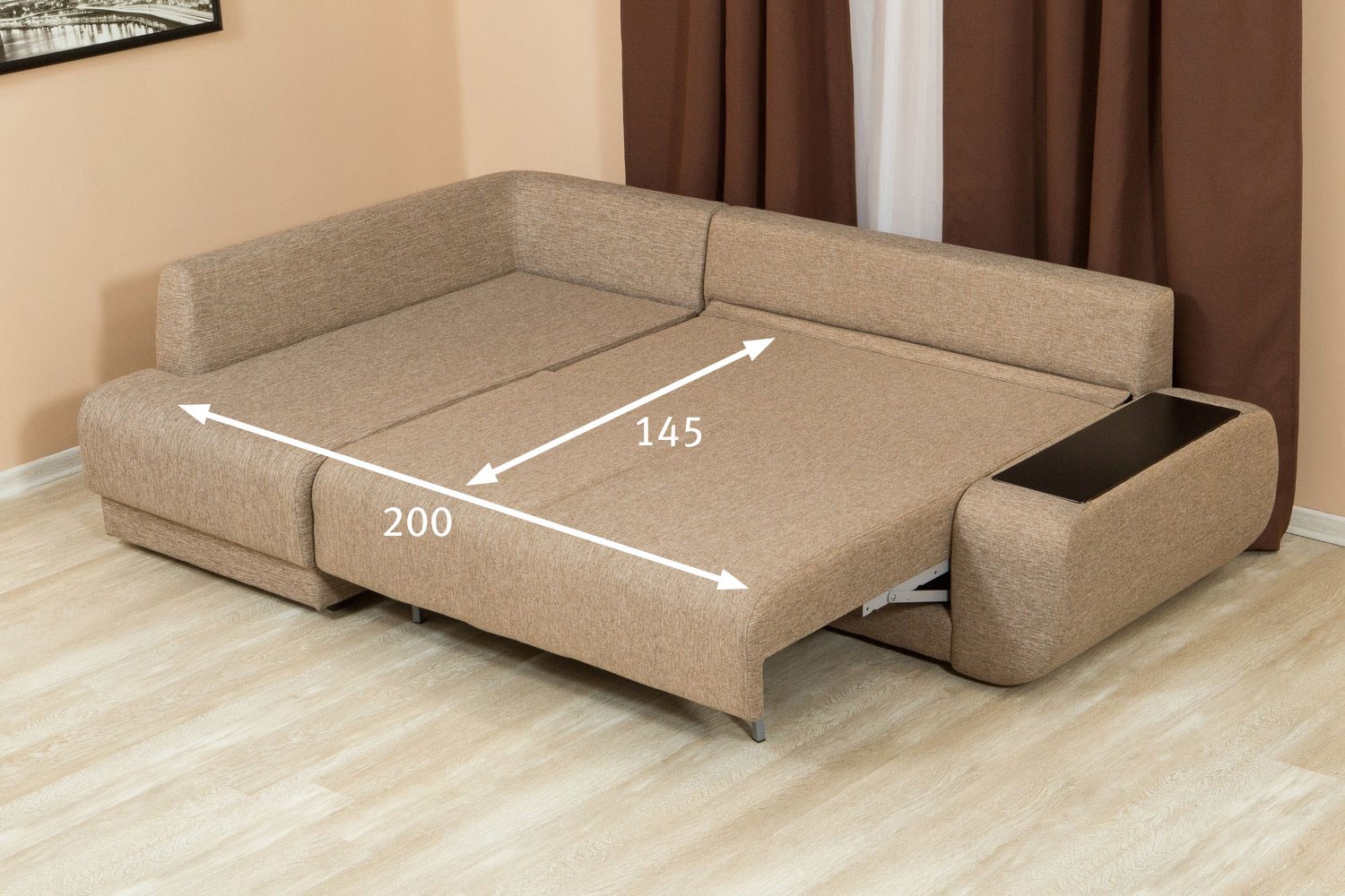угловой диван без подушек на спинке