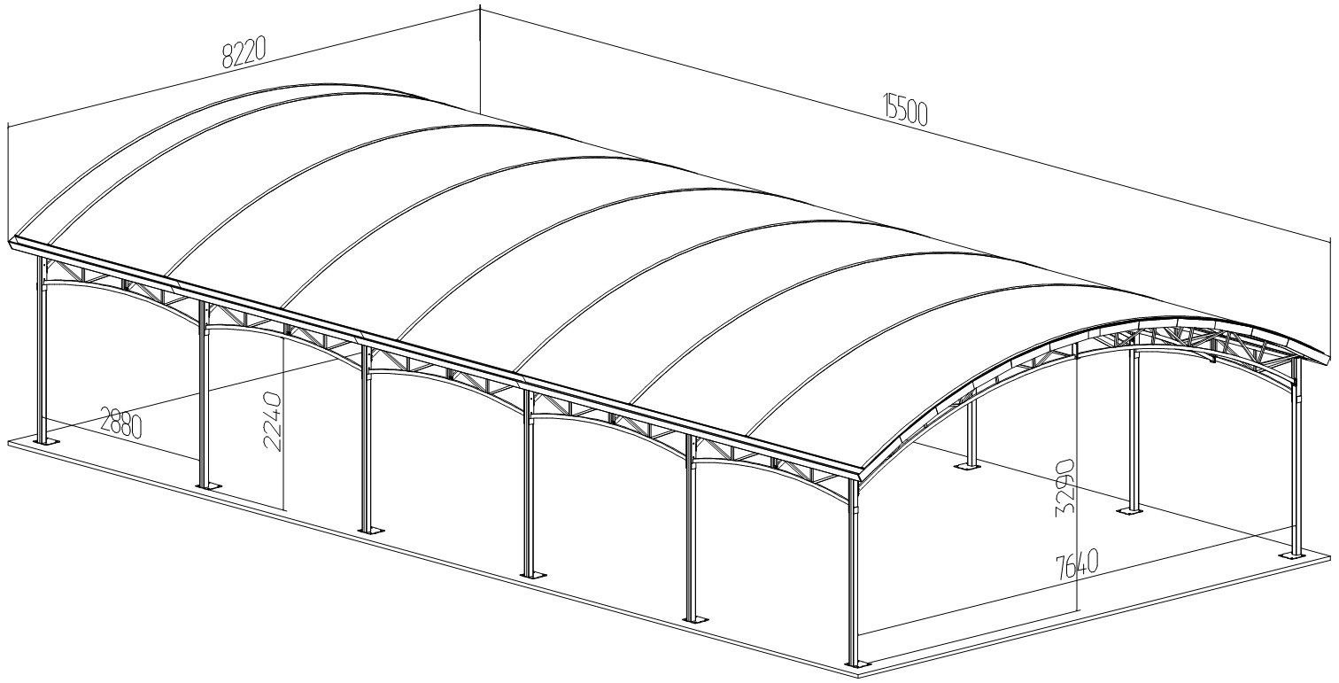 Навес для автомобиля из поликарбоната чертежи арочный