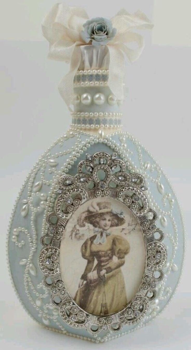 Декупаж бутылки золото