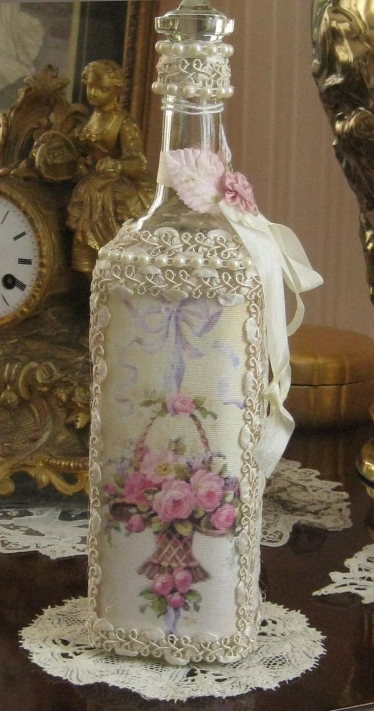 Декупаж бутылок сложной формы