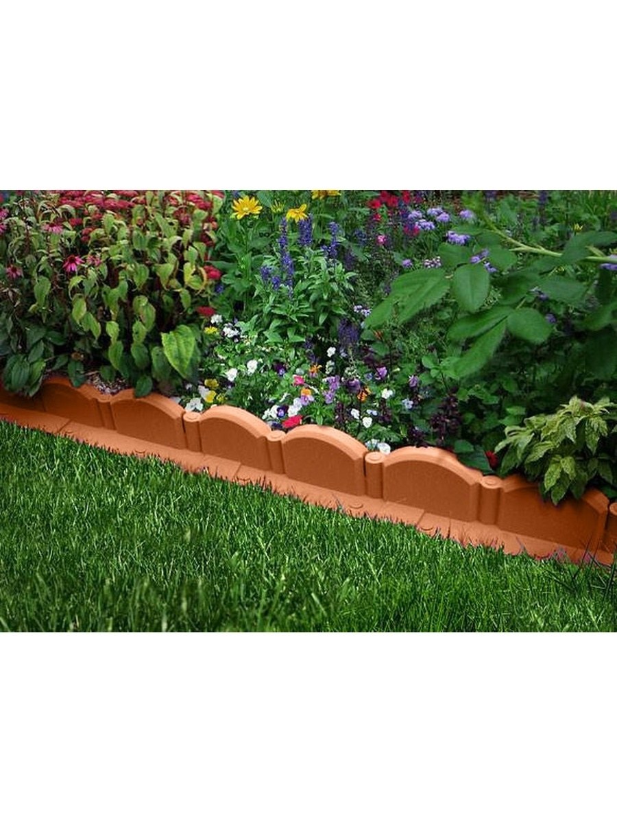 Бордюр мастер сад волна, 3.2 х 0.09 м, терракотовый