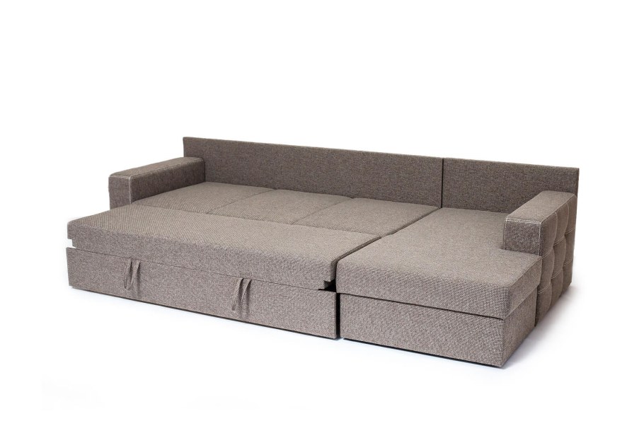 Диван на металлических ножках с подлокотниками